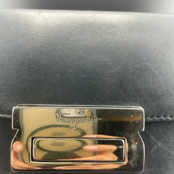 Salvatore Ferragamo Black Leather Wristlet - Picture 2 of 13